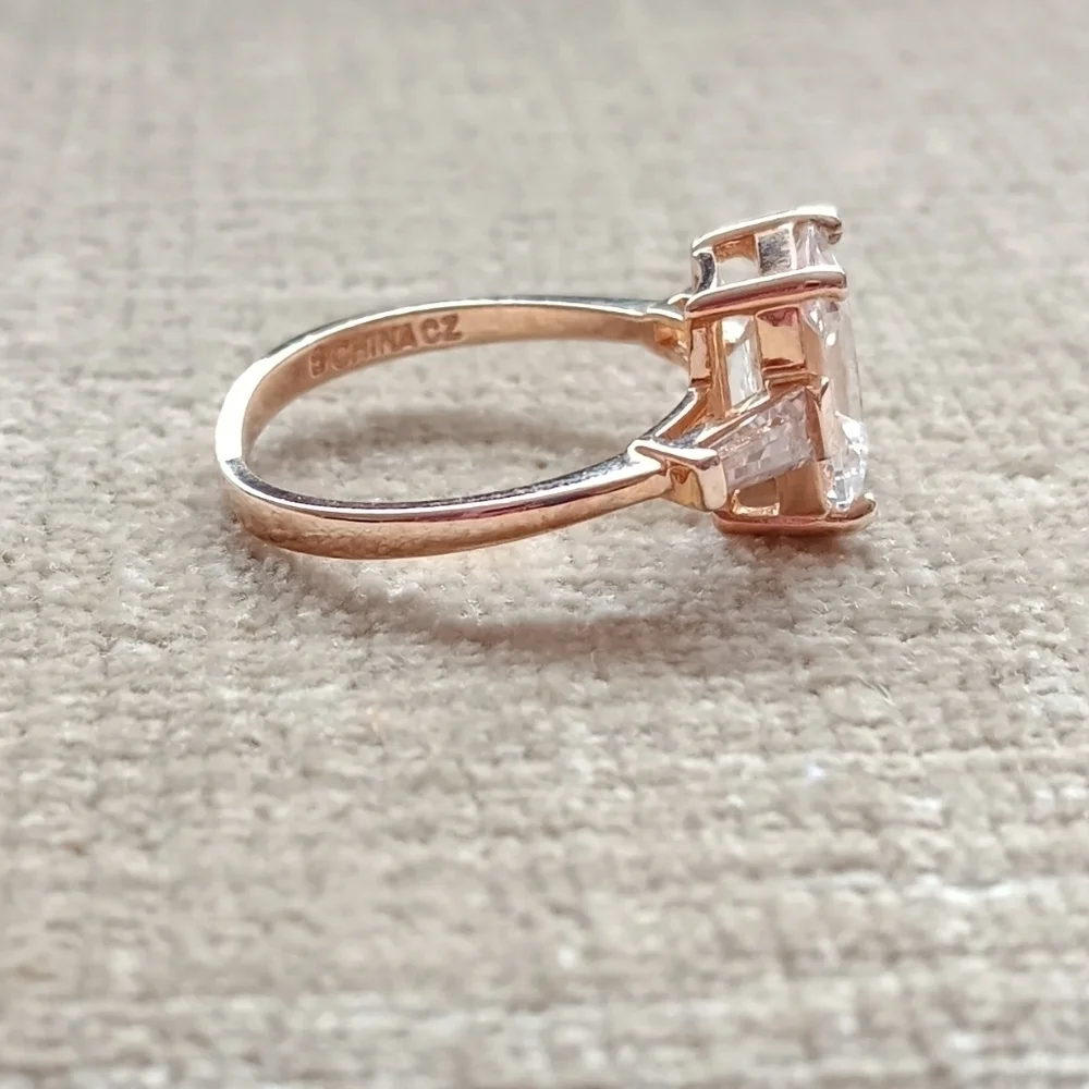 Gold Plated Silver Cubic Zirconia Ring